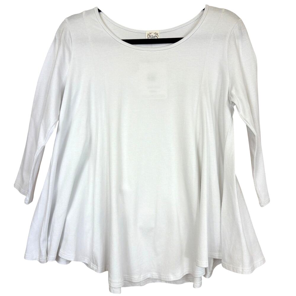 NWT Et'Lois Small Round Neck Swing Top 3/4 Sleeve Made in USA SZ SM
